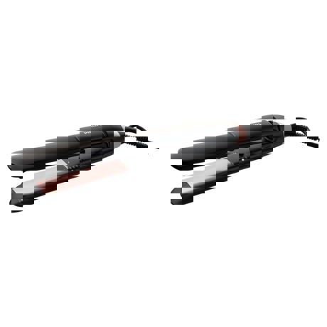 Placă de îndreptat părul Philips StraightCare Essential BHS378/00, Tehnologie ThermoProtect, Plăci ceramice cu cheratină, Îngrijire cu ioni, 6 setări temperatură, LED, Funcţie de blocare plăci, Oprire automată, Negru