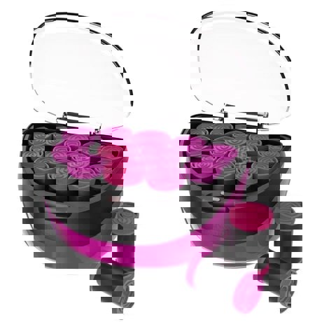 Trusa de bigudiuri electrice Remington Jumbo Curls H5670, 12 bigudiuri, 2 dimensiuni extra mari, Invelis catifea, Ionizare, Nucleu ceara, Mov