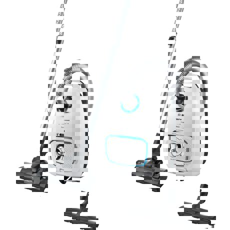 Aspirator cu sac Bosch ProSilence BGLS4SIL1, 700W, 4 L, Sistemul PowerProtect, Perie multifunctionala, Duze pentru spatii inguste si tapiterie incorporate, Filtru igienic, Alb 