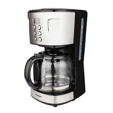 Cafetiera digitala Heinner Souremme HCM-D915BKS, 1.5 L, 900 W, Control electronic, Display LCD, Oprire automata, Negru/inox