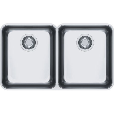 Chiuveta Franke Aton 122.0536.341 ANX 120, 770x450 mm, Montare sub blat, 2 cuve, Inox satinat