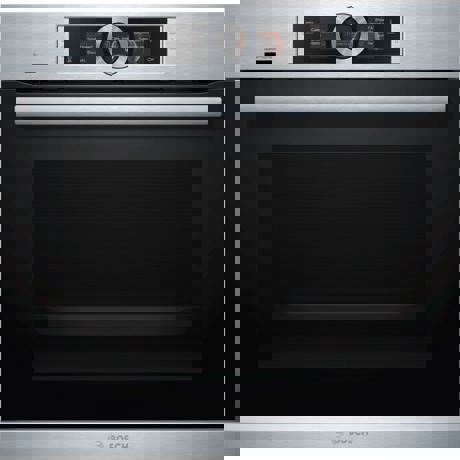 Cuptor incorporabil Bosch Serie 8 HBG676ES6, Electric, 71 L, 13 functii, Convecție aer 4D, Grill, Display TFT, Pirolitic, Home Connect, Blocare copii, Inox