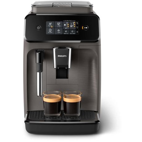 Espressor complet automat Philips EP1224/00, 2 băuturi, 15 bar, 1.8 L, 12 setări de măcinare, Sistem clasic de spumare a laptelui, Afişaj tactil, Filtru AquaClean, Gri caşmir