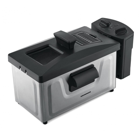 Friteuza Heinner Panfry 1800 HDF-1800SS, 1800W, 3 L, Fereastra de supraveghere, Temporizator, Rezervor detasabil, Argintiu/Negru