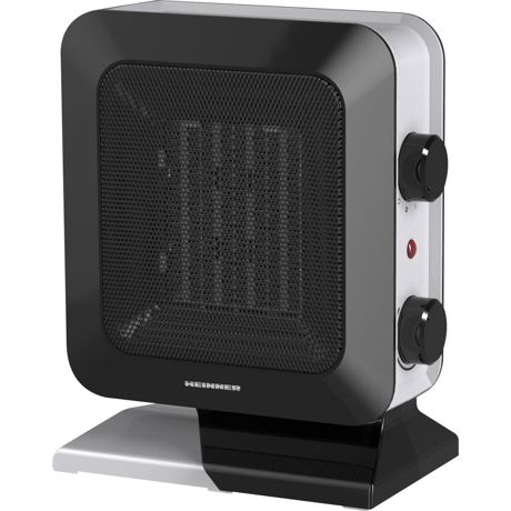 Radiator ceramic Heinner HCH-L1400BK, 2 trepte de putere, 1400 W, Termostat reglabil, Element de incalzire ceramic, Protectie la supraincalzire, Negru
