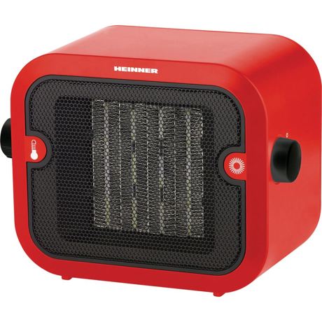 Radiator ceramic Heinner HCH-L1500RD, 2 trepte de putere, 1500 W, Termostat reglabil, Element de incalzire ceramic, Protectie la supraincalzire, Rosu