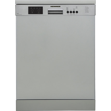 Masina de spalat vase Heinner HDW-FS6006DSE++, Independenta, 12 seturi, 6 programe, Control electronic, Incarcare la jumatate, 60 cm, Argintiu