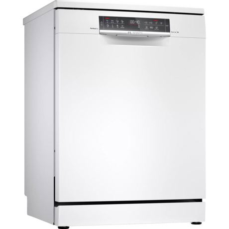 Masina de spalat vase independenta Bosch SMS6ZCW48E, 14 seturi, 8 programe, Display, Home Connect, Sertar tacamuri, 60 cm, Alb