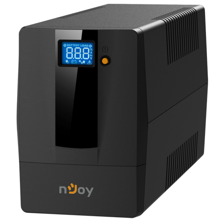 UPS nJoy Horus Plus 600, 600VA/360W, Afisaj LCD cu ecran tactil, 2 Prize Schuko cu Protectie, Port de comunicare USB