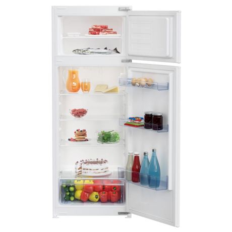 Frigider cu 2 usi incorporabil Beko BDSA250K4SN, Static, 220 litri, Cutie legume/fructe, 144.8 cm, Alb