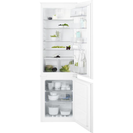 Combina frigorifica incorporabila Electrolux ENT6TF18S, No Frost, 254 L, Funcţie Action Freeze, Alarma usa, Alarma temperatura, H 177.2 cm, Alb
