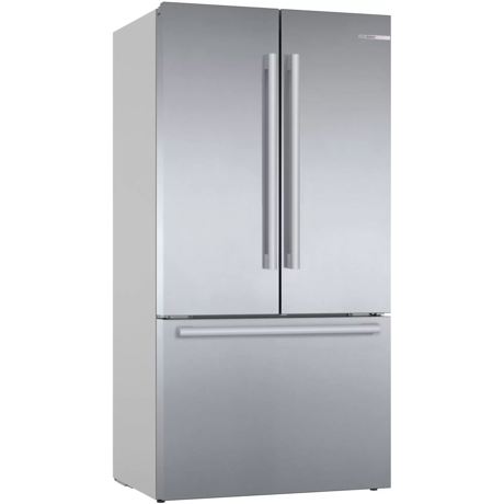 Side by side Bosch KFF96PIEP, No Frost, 573 L, Super-racire, Super-congelare, Display digital, Functie Holiday, H 183 cm, Inox/ChromeLook