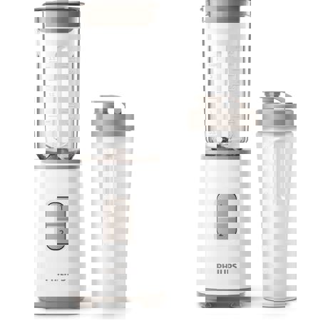 Miniblender Philips Daily Collection HR2602/00, 0.6 L, 350 W, 2 viteze, Zdrobire gheaţă, Recipient on-the-go 0.6 L, Alb
