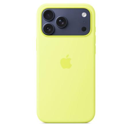 iPhone 17 Pro Max Silicone Case with MagSafe – Neon Yellow