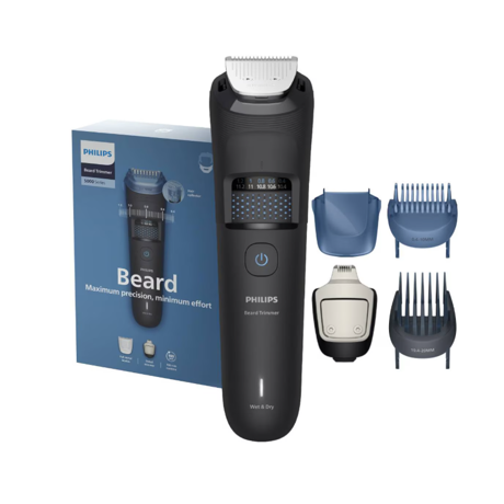 Aparat de tuns barba PHILIPS BT5775/15 cu lame integral metalice cu autoascutire, 40 de setari lungime (0,5-20 mm), autonomie 100 min, colector de par, trimmer pentru detalii, trimmer extra-lat, 2 piepteni, cablu USB incarcare