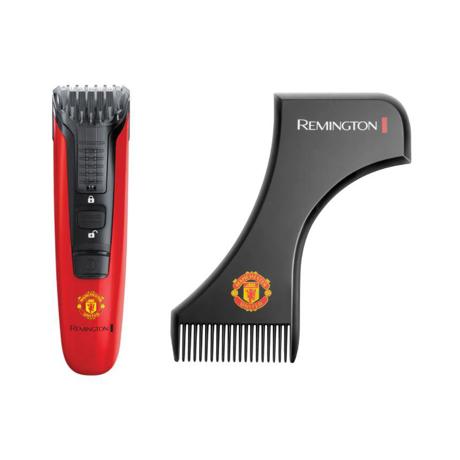 Aparat de tuns pentru barba/mustata MB4128 Manchester United Beard Boss Styler, Lame CaptureTrim, Lame lavabile, Indicator LED, Rosu/ Negru