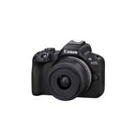 Aparat foto Canon Eos R50 BLACK KIT + Obiectiv RF-S18-45mm F4.5-6.3 IS STM, mirrorless, 24.2 Megapixeli, Procesor Digic X, Montura RF, Senzor APS-C 22.3 x 14.9mm, Aspect 3:2, Focalizare: Dual Pixel CMOS AF II,  100 % pe orizontală şi 100 % pe verticală (selectare automată), 90 % pe orizontală şi 100