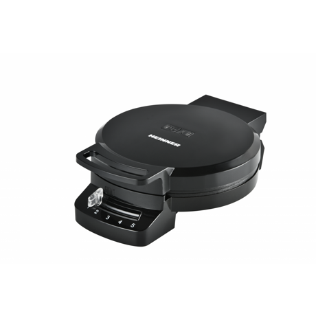 Aparat de facut gofre Heinner HWF-F1200BK, Putere: 1200 W, Capacitate: 1 gofra/vafa, termostat ajustabil, indicatori luminosi, negru