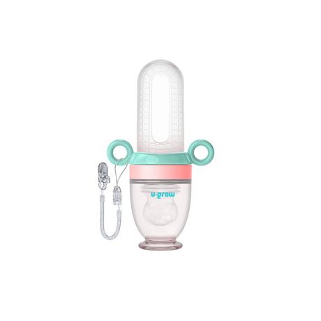 Dizpozitiv de hranire cu 2 tetine : suzeta fructe + lingurita, U-Grow