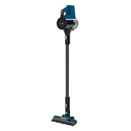 Aspirator vertical Heinner V-Go Max HSVC-MB22.2BL, sistem filtrare ciclonic, acumulator Li 22.2V, utilizare dubla: aspirator de mana si vertical, motor BLDC, 100,000RPM, putere: 300W si 3 viteze, putere absorbtie: 90W, autonomie: 10/20 min, 2 moduri aspirare, perie electrica cu lumini LED, capacitate rezervor praf: 0.7L, durata incarcare: 4-6 ore, filtru HEPA, accesorii: acc spatii inguste, perie textile, suport montare pe perete, incarcator, negru/albastru