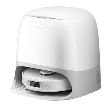 Robot de aspirare Roborock Qrevo Curv 5A1 QRCS02-00, 18500 PA, tehnologie HyperForce, mop FlexiArm 200rpm, AdaptiLift, sistem Dual Anti-Tangle, dock multifunctional 3.0, autocuratare cu apa fierbinte, uscare cu aer cald, alb