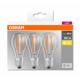 3 Becuri LED Osram Base Classic A, E27, 7W (60W), 806 lm, lumina calda (2700K), cu filament