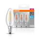 3 Becuri LED Osram Base Classic B, E14, 4W (40W), 470 lm, lumina neutra (4000K), cu filament