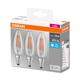 3 Becuri LED Osram Base Classic B, E14, 4W (40W), 470 lm, lumina neutra (4000K), cu filament