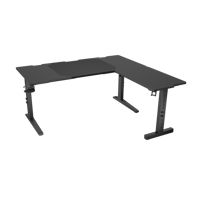 Birou gaming Genesis Holm Modular 160, material metal MDF, reglabil pe inaltime 70 - 90 cm, iluminare RGB, management cabluri, negru