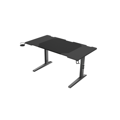 Birou gaming Genesis Holm Modular 140, material metal MDF, reglabil pe inaltime 70 - 90 cm, iluminare RGB, management cabluri, negru