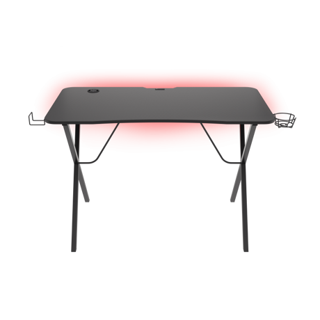 Birou gaming Genesis Holm 200, material MDF, greutate maxima suportata 55kg, 3 x porturi USB 3.0, iluminare RGB, management cabluri, ,negru