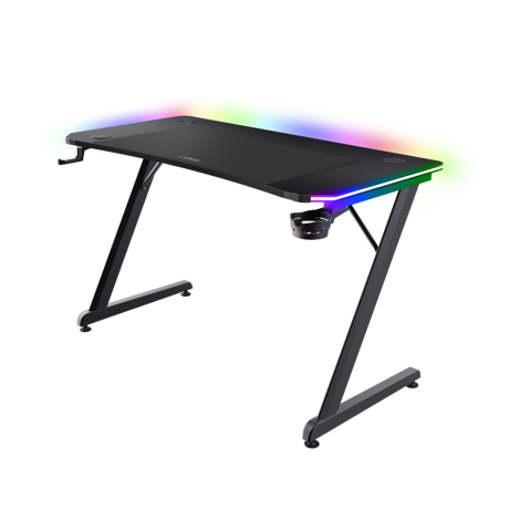 Masa gaming Trust GXT 710 Luminus Pro, iluminare RGB, greutate maxima suportata 150 kg, negru