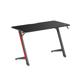 BIROU GAMING SERIOUX RAZOR  Material: MDF și melamină, plastic, oțel Dimensiuni 1200x600x750mm Dimensiuni blat (LxlxA) 1200x600x15mm Greutate suportata 75kg Iluminare ambientală LED cu gradient multicolor Culoare: Negru și negru mat, negru și roșu mat