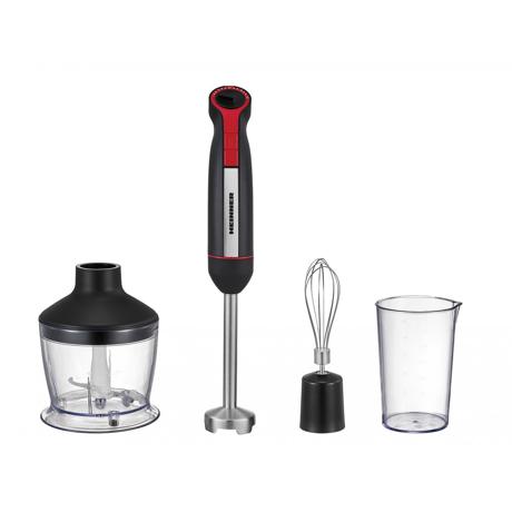 Blender de mana Heinner HHB-DC1200BKRD, Putere: 1200 W, Viteza variabila + Turbo, lame inox, Negru + Rosu