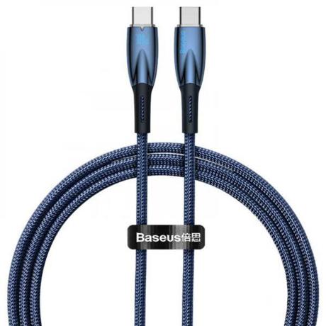 Cablu alimentare si date Baseus Glimmer, Fast Charging Data Cable pt.smartphone, USB Type-C la USB Type-C 100W, 1m, albastru