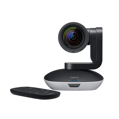 Camera web Logitech PTZ Pro 2, Full HD 1080p 30fps, raza de acțiune IR 8,5 m, câmp de vizualizare: diagonală: 90°, horizontală: 82,1° verticală: 52,2, negru