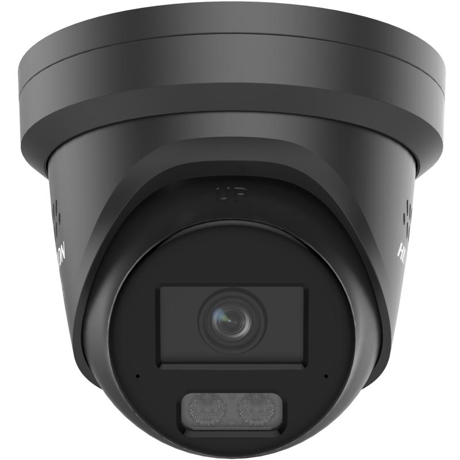 Camera de supraveghere IP Turret 8MP Smart Hybrid Light with ColorVu Hikvision DS-2CD2387G3-LIS2UY/SL(2.8MM)/BK, lentila fixa 2.8mm, iluminare min: Color: 0.0008 Lux @ (F1.0, AGC ON),0 Lux cu IR 30m, microfon incorporat, difuzor incorporat, interfata audio: 1/1, alarma: 1/1, slot card de memorie