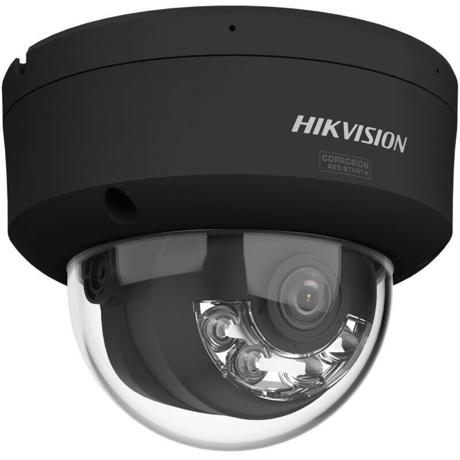 Camera de supraveghere IP Dome 6MP Smart Hybrid Light with ColorVu Hikvision DS-2CD2167G3-LIS2UY(2.8MM)/BK, lentila fixa 2.8mm, iluminare min: Color: 0.0005 Lux @ (F1.0, AGC ON),0 Lux cu IR 30m, microfon incorporat, interfata audio: 1/1, alarma: 1/1, slot card de memorie: microSD/microSDHC/microSDXC