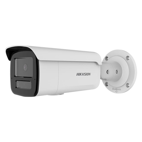 Camera de supraveghere IP Bullet 4MP Hikvision DS-2CD2T43G2- LIS2U/SL(2.8MM), lentila fixa 2.8mm, iluminare min: Color: 0.005 Lux @ (F1.6, AGC ON),B/W: 0 Lux cu IR 60m, microfon incorporat, difuzor incorporat, interfata audio: 1/1, alarma: 1/1, slot card de memorie: microSD/microSDHC/microSDXC maxim