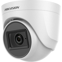 Camera de supraveghere Turret 5MP Audio Indoor Hikvision DS-2CE76H0T- ITPFS(2.8MM), lentila fixa 2.8mm, iluminare min: 0.01 Lux@(F2.0, AGC ON), 0 Lux cu IR: 20m, iesire TVI/AHD/CVI/CVBS, alimentare: 12 VDC ± 25%, protectie: IP67, dimensiuni: Φ 84.6 mm × 78.9 mm, greutate: 140.5g, temperatura de