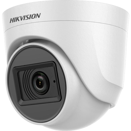 Camera de supraveghere Turret 5MP Audio Indoor Hikvision DS-2CE76H0T- ITPFS(2.8MM), lentila fixa 2.8mm, iluminare min: 0.01 Lux@(F2.0, AGC ON), 0 Lux cu IR: 20m, iesire TVI/AHD/CVI/CVBS, alimentare: 12 VDC ± 25%, protectie: IP67, dimensiuni: Φ 84.6 mm × 78.9 mm, greutate: 140.5g, temperatura de