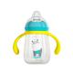 Pachet 3 in 1 cana 260 ml tritan cu 3 accesorii diferite pentru baut : tetina biberon, cioc , pai, blue, U-Grow
