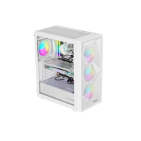 Carcasa GENESIS DIAXID 605 Mid Tower ARGB ALB, Tempered Glass, Sloturi Expansiune 7, Drive Bays: 2x3.5" 3x2.5", Ventilatoare Suportate: 8 (spate: 1x120mm, fata: 3x120mm sau 3x140mm, sus: 2x120mm sau 2x140mm, jos: 2x120mm), Ventilatoare Incluse: 4 (spate: 1x120mm, fata: 3x120mm), Format Placa De Baza