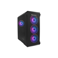 Carcasa GENESIS IRID 503 V2 Mini Tower ARGB NEGRU, Tempered Glass, Sloturi Expansiune 5, Drive Bays: 2x3.5" 3x2.5", Ventilatoare Suportate: 6 (spate: 1x120mm, fata: 3x120mm sau 2x140mm, sus: 2x120mm sau 2x140mm), Ventilatoare Incluse: 4 (4x120mm), Format Placa De Baza Suportat: Mini- ITX, Micro-ATX