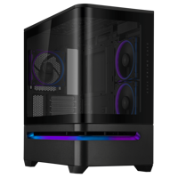 Carcasa ASUS AP202 Small Tower ARGB NEGRU, Tempered Glass, Sloturi Expansiune 4, Drive Bays: 2x2.5"/3.5" Combo, Ventilatoare Suportate: 6 (spate: 1x120mm, sus: 3x120mm sau 2x140mm, lateral: 2x120mm), Ventilatoare Incluse: 3 (spate: 1x120mm, lateral: 2x120mm), Format Placa de Baza Suportat: Mini-ITX