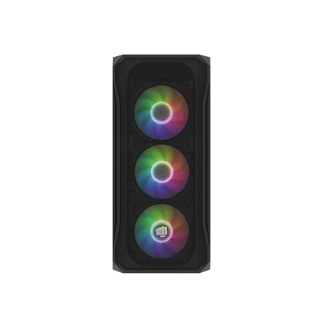 Carcasa FURY SHOBO SH4F Mid Tower RGB NEGRU, Tempered Glass, Sloturi Expansiune 7, Drive Bays: 2x3.5" 2x2.5", Ventilatoare Suportate: 8 (spate: 1x120mm, fata: 3x120mm sau 3x140mm, sus: 2x120mm sau 1x140mm, jos: 2x120mm), Ventilatoare Incluse: 4 (4x120mm), Format Placa De Baza Suportat: Mini-ITX