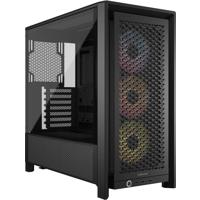 Carcasa CORSAIR FRAME 4000D RS Modular Mid Tower ARGB NEGRU, Tempered Glass, Sloturi Expansiune 7 orizontale sau 3 verticale, Drive Bays: 2x3.5" 4x2.5", Ventilatoare Suportate: 12 (spate: 1x120mm sau 1x140mm, fata: 3x120mm sau 2x140mm sau 2x200mm, lateral: 2x120mm sau 2x140mm, jos: 2x120mm, sus