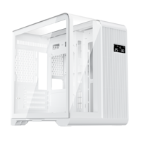 Carcasa 1stPLAYER Gaming RT5-wh, afisaj digital, 3 ventilatoare aRGB infinity efect, telecomanda, Micro-ATX, alb