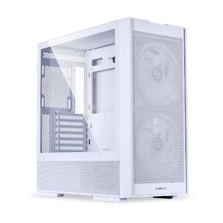 Carcasa LIAN LI LANCOOL 206 Mid Tower RGB ALB, Tempered Glass, Sloturi Expansiune 7, Drive Bays: 2x3.5" sau 1x2.5" 1x 3.5", Ventilatoare Suportate: 9 (spate: 1x120mm, sus: 3x120mm sau 2x140mm, fata: 3x120mm sau 2x140mm sau 2x160mm, invaluit in sursa: 2x120mm), Ventilatoare Incluse: 2x160mm Format