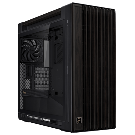 Carcasa ASUS PROART PA602 WOOD EDITION Mid Tower ARGB NEGRU, Tempered Glass, Sloturi Expansiune 8+2 aditional verticale, Drive Bays: 4x3.5"/2.5" 4x2.5", Ventilatoare Suportate: 6 (spate: 1x120mm sau 1x140mm, fata: 2x200mm, sus: 3x120mm sau 3x140mm), Ventilatoare Incluse: 3 (spate: 1x120mm, fata